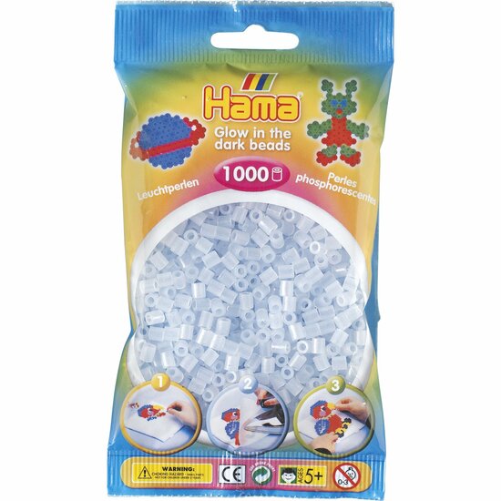 Hama strijkkralen 57 Glow in the dark blauw