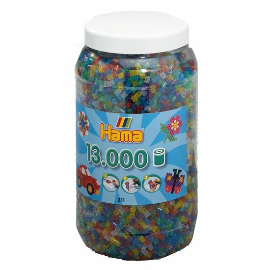 Hama 13.000 strijkkralen in pot Glitter