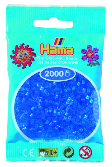 Hama mini kralen kl 15 Blauw Doorzichtig