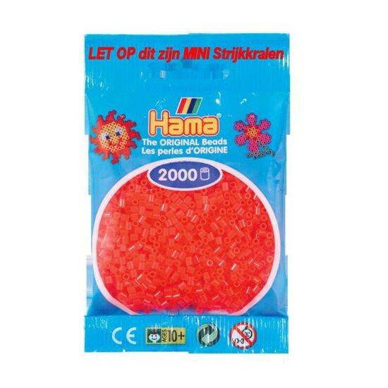 Hama mini kralen kl 35 Rood Neon