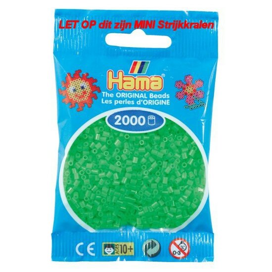 Hama mini kralen kl 42 Groen Fluorescerend