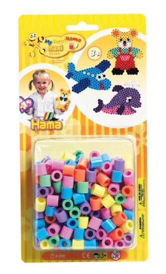 Hama maxi strijkkralen primaire kleuren mix 250 st.