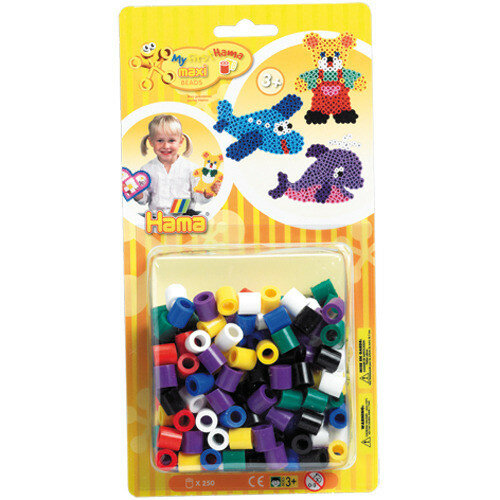 Hama maxi strijkkralen primaire kleuren mix 250 st.