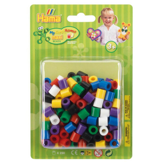 Hama maxi strijkkralen primaire kleuren mix 250 st.