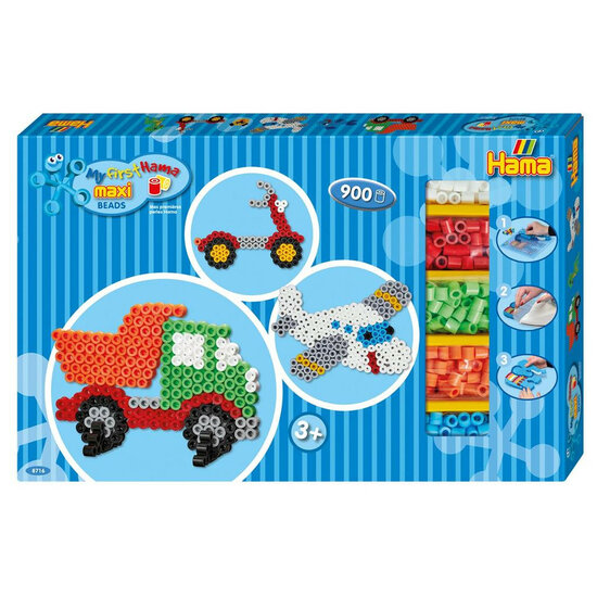 Hama Maxi strijkkralen giftbox 900 stuks - Voertuigen set 2