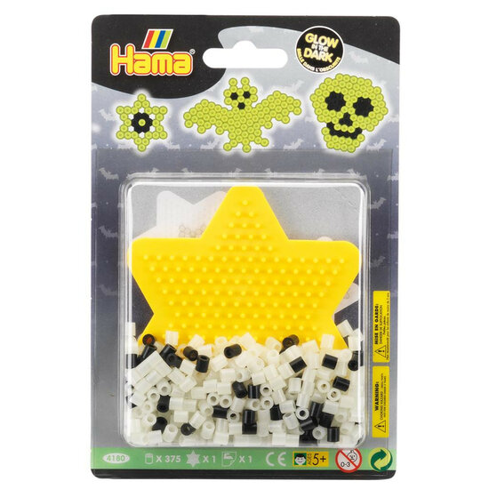 Hama Strijkkralen 4180 Glow in the Dark blister 375 st.