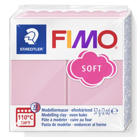 Fimo soft nr T21 Aardbeien Creme Roze