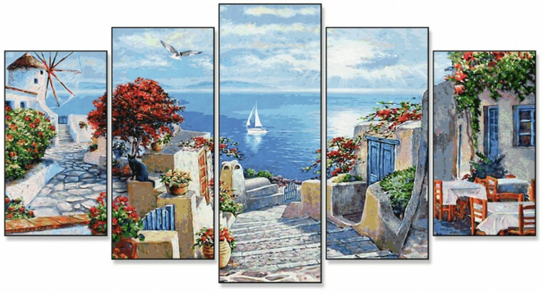 Mykonos - Schipper Vijfluik 72 x 132 cm