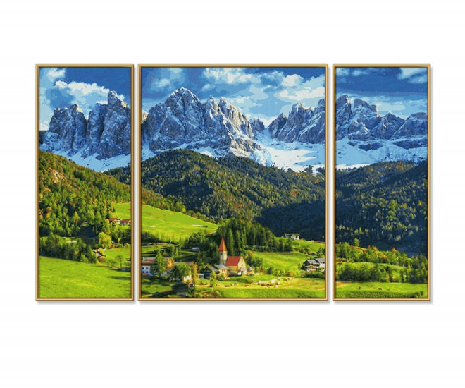 St. Magdalena in Zuid-Tirol - Schipper Drieluik 50 x 80 cm