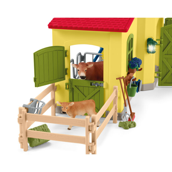 Schleich 42605 Grote stal met dieren - Geel