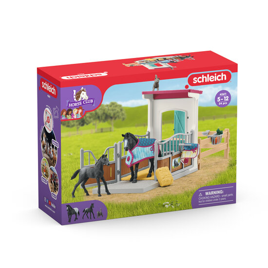 Schleich 42611 Paardenbox met merrie en veulen