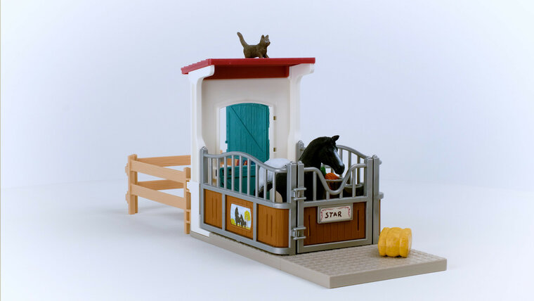 Schleich 42611 Paardenbox met merrie en veulen