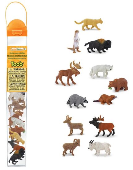 Safari 697004 Mini Noord Amerikaanse Wilde Dieren (12 stuks)