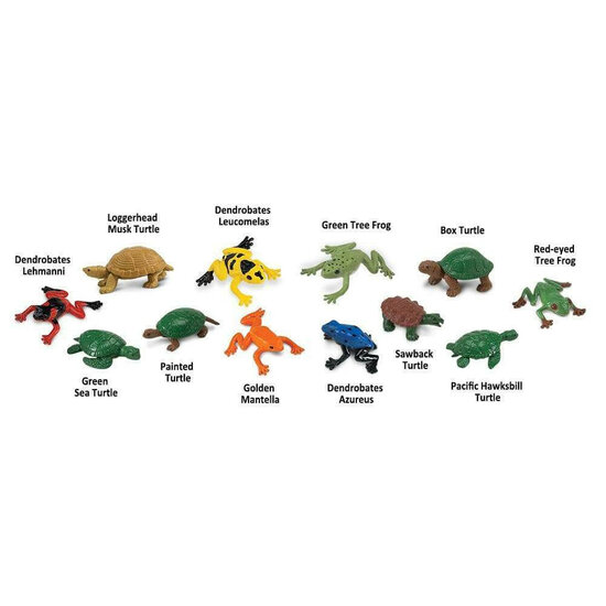 Safari 694804 Mini Kikker &amp; Schildpadden Set (12 stuks)