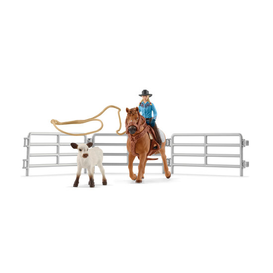 Schleich 42577 Team roping met cowgirl