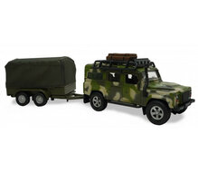 Militaire landrover met aanhanger Kids Globe