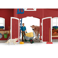 Schleich 42606 Grote stal met dieren - Rood