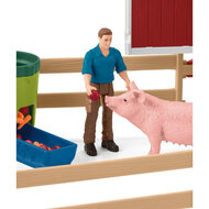 Schleich 42606 Grote stal met dieren - Rood