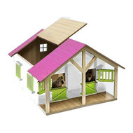 x Paardenstal met 2 boxen 1:24 Kids Globe roze