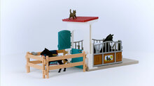 Schleich 42611 Paardenbox met merrie en veulen