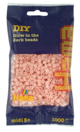 Hama strijkkralen 56 Glow in the dark roze