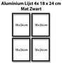 Mat Zwarte aluminium lijst Quattro 18x24 cm