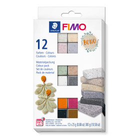 Fimo effect colour pack with 12 half blocks Boho