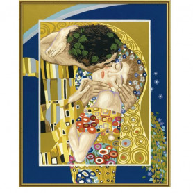 "Der Kuss" nach Gustav Klimt Malen nach Zahlen 40 x 50 cm.